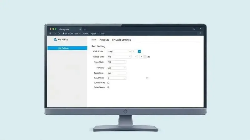 Interface conceitual de configuração de porta virtual USB para drivers de impressora