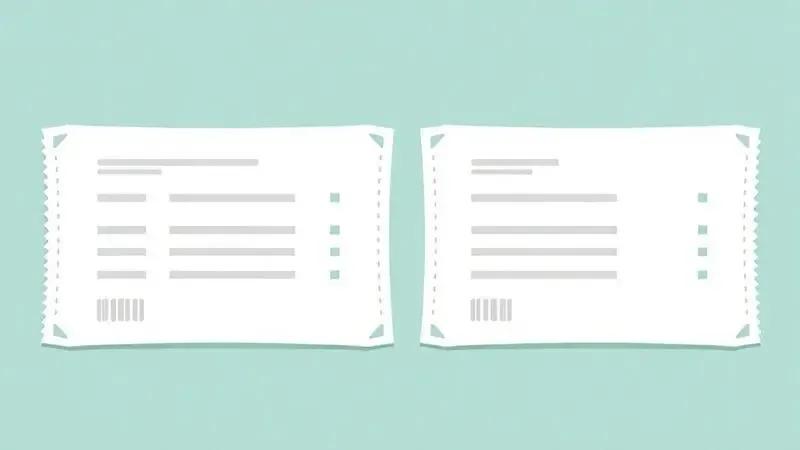 Comparação visual ilustrativa entre diferentes formatos de cupons e notas fiscais impressas em papel térmico.