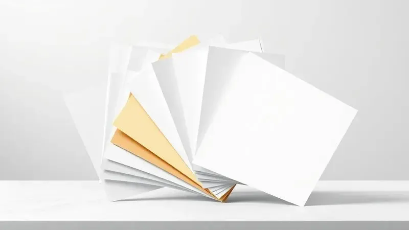 Leque de diferentes tipos de papéis, como papel fotográfico e sulfite, demonstrando a versatilidade de mídias suportadas.